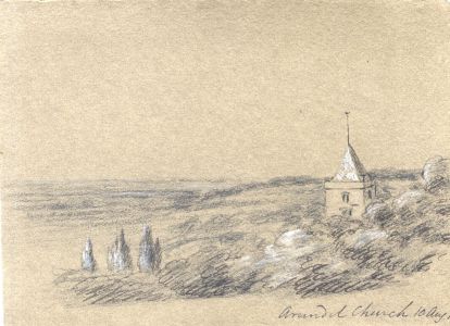 M. S. Jeffs - Fine Early 19th Century Graphite Drawing, Arundel Church