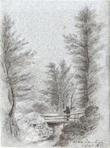 M. S. Jeffs - Fine 1817 Pen and Ink Drawing, River Landscape at Dawlish