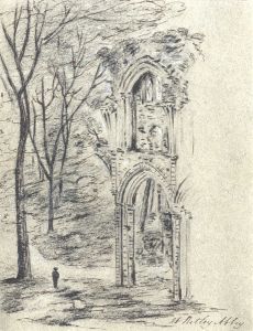 M. S. Jeffs - Fine Early 19th Century Graphite Drawing, Notley Abbey
