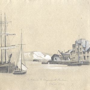 M S Jeffs - Fine 1823 Graphite with Bodycolour, Entrance to Weymouth Harbour