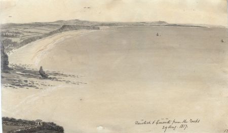 M. S. Jeffs - Fine 1817 Pen and Ink Drawing, Dawlish and Exmouth
