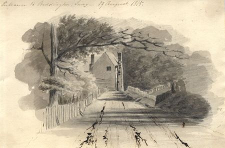 M. S. Jeffs - Fine 1815 Pen and Ink Drawing, Entrance to Beddington, Surrey