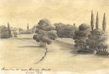 M. S. Jeffs - Fine 1816 Graphite Drawing, Broadlands near Romsey, Hants