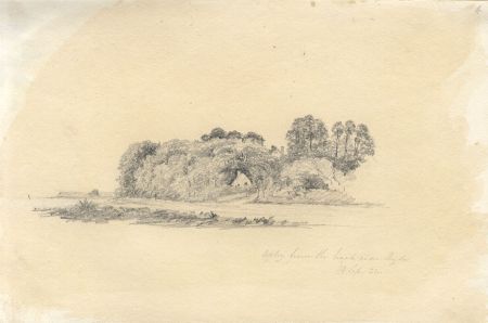 M. S. Jeffs - Fine 1822 Graphite Drawing, Apley From The Beach Near Ryde