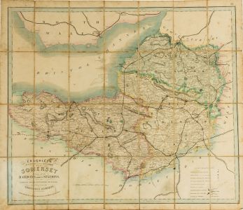 19th Century Engraving - Cruchley's Railway Station Map of Somerset