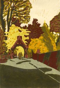 Peter Stilwell - Signed 1970 Mixed Media, Street Scene