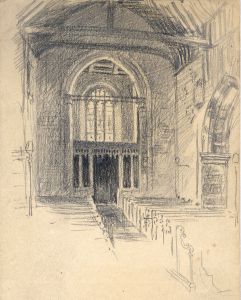 1900 Charcoal Drawing - Henfield