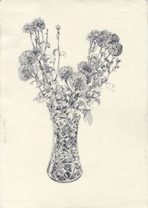 James Arnold Martin - Mid 20th Century Pen and Ink Drawing, Chrysanthemums