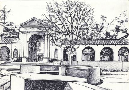 James Arnold Martin - Mid 20th Century Pen and Ink Drawing, Stanford University