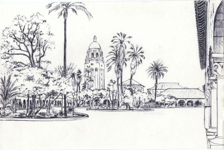 James Arnold Martin - Mid 20th Century Pen and Ink Drawing, Stanford University