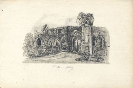 19th Century Album with Graphite Drawings of English Castles and Church Ruins