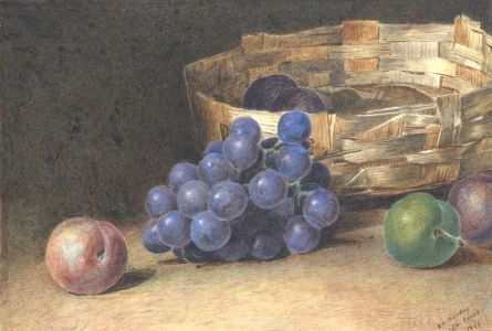 A.O. Hankey After Hunt - 1866 Watercolour, Still Life with Fruit