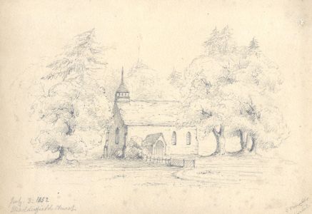 Attributed John Samuel Bowles - 1852 Graphite Drawing, Maddersfield Church