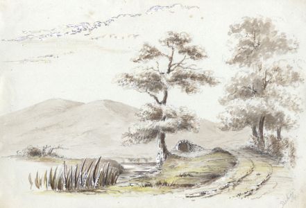 Attributed John Samuel Bowles - 1845 Watercolour, Lady Well at Kirklington