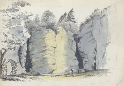 Attributed John Samuel Bowles - 1857 Watercolour, Rocks at Tunbridge Wells
