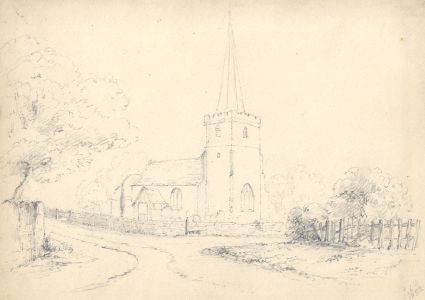 Attributed John Samuel Bowles - 1852 Graphite Drawing, Castle Morton