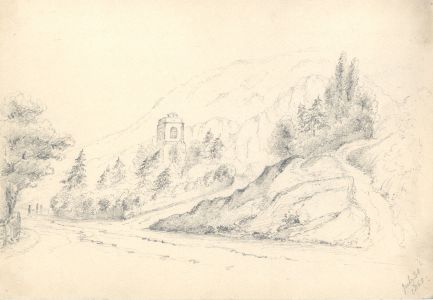 Attributed John Samuel Bowles - 1850 Graphite Drawing, North Malvern