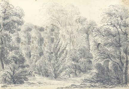 Attributed John Samuel Bowles - 1847 Graphite Drawing, Berry Pomeroy Castle