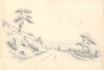 Attributed John Samuel Bowles - 1839 Graphite Drawing, On the Road to the Wyche