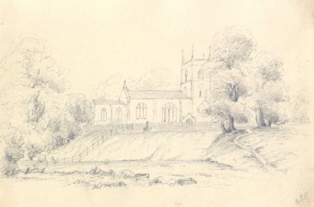 Attributed John Samuel Bowles - 1856 Graphite Drawing, Ormesby Church