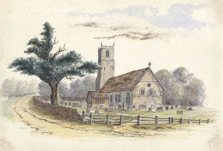 Attributed John Samuel Bowles - 1854 Watercolour, Mathern Church