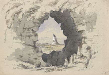 Attrib John Samuel Bowles- 1857 Watercolour, Hole in the Wall of Pevensey Castle
