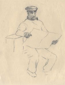 Henry P. Stevens - Early 20th Century Charcoal Drawing, Portrait of a Sailor