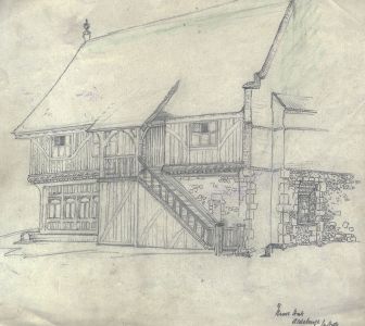 Henry P. Stevens- Set of Three Early 20th Century Graphite Drawings of Buildings