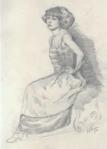 Henry P. Stevens - Early 20th Century Graphite Drawing, Woman Seated