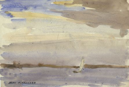 Jean Dryden Alexander (1911-1994) - Watercolour, Sailing Boat on Calm Water
