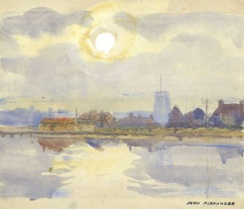 Jean Dryden Alexander (1911-1994) - Gouache, View of a harbour Town 