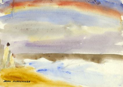 Jean Dryden Alexander (1911-1994) - 1933 Watercolour, High Tide, Walton