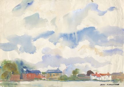 Jean Dryden Alexander (1911-1994) - Gouache, View over a Town