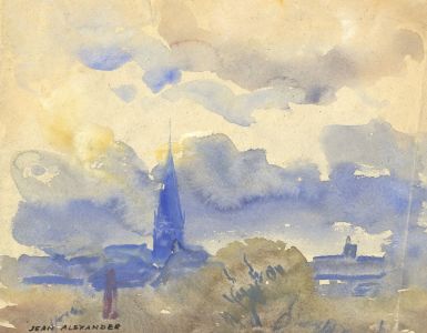 Jean Dryden Alexander (1911-1994) - Watercolour, View over a Town 