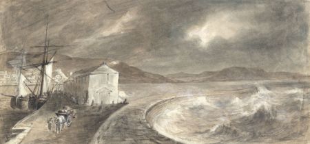 English School 1842 Watercolour - View on the Cobb