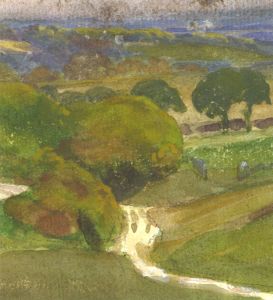 Arthur Ellis (1856-1918) - Late 19th Century Watercolour, Hilltop View