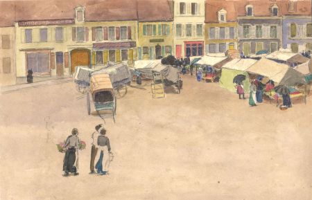 Arthur Ellis (1856-1918) - Late 19th Century Watercolour, Market View