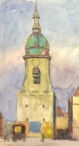 Arthur Ellis (1856-1918) - Late 19th Century Watercolour, The Belfry, Amiens
