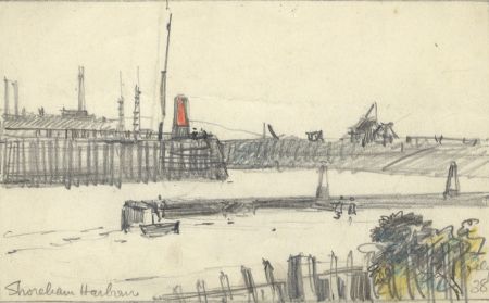 George William Collins (1863-1949) - Three Graphite Drawings, Coastal Views