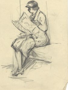 George William Collins (1863-1949) - c. 1932 Graphite Drawings, Figural Studies