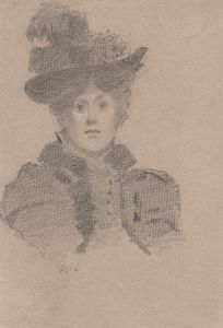 George William Collins (1863-1949) - Graphite Drawing, Portrait of a Lady