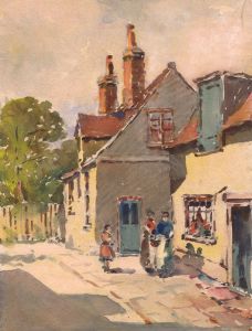 George William Collins (1863-1949) - Watercolour, Street Scene with Figures