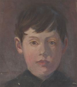 George William Collins (1863-1949) - Oil, Portrait of a Young Boy