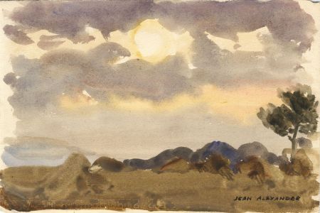 Jean Dryden Alexander (1911-1994) - Signed Watercolour, Landscape with Tree