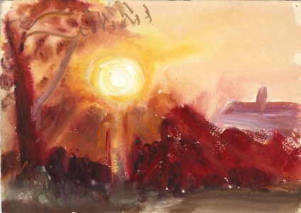 Jean Dryden Alexander (1911-1994) - Signed Gouache, Vibrant Sun 