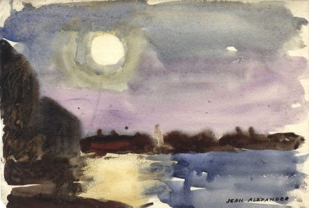Jean Dryden Alexander (1911-1994) - Signed Watercolour, Moonlight