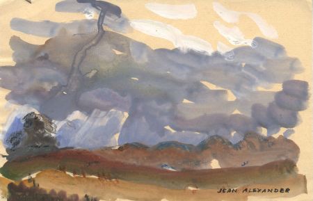 Jean Dryden Alexander (1911-1994) - 1973 Gouache, Evening Woods