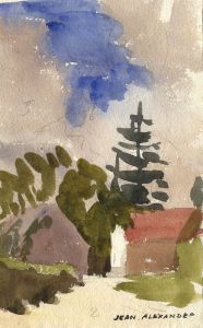 Jean Dryden Alexander (1911-1994) - Set of 3 Watercolours, Farm Views
