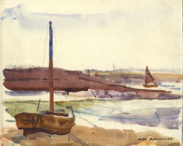 Jean Dryden Alexander (1911-1994) - Signed Watercolour, Coastal View