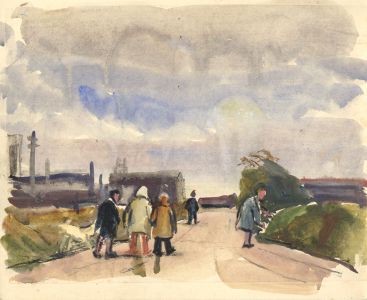 Jean Dryden Alexander (1911-1994) - Signed Watercolour, Walking Down the Lane